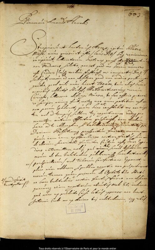 Lettre de Svante Svantesson Banér à Jan Heweliusz, Stockholm, 30 juin 1660