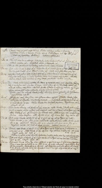 Texte manuscrit de Johann Philipp von Wurzelbaur, Nuremberg, janvier 1680