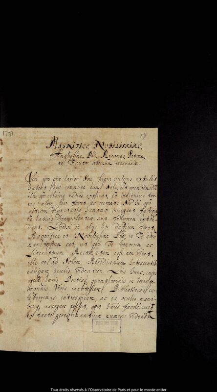 Lettre de Nathanael Büthner à Jan Heweliusz, Cracovie, 7 février 1677