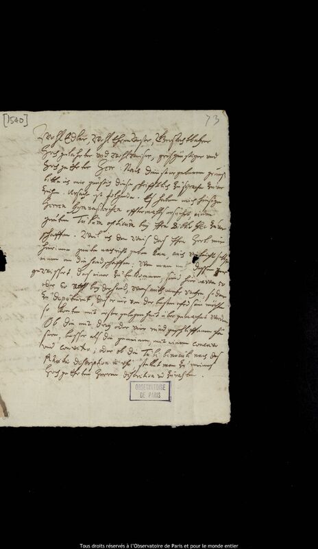 Lettre de Gebhard Himsel à Jan Heweliusz, Tallinn, 5 août 1672