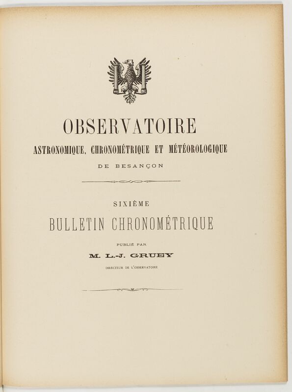 (1894) Observatoire astronomique, chronométrique et météorologique de Besançon