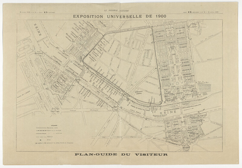 Exposition universelle de 1900 : vue générale de l’exposition universelle de 1900 et des palais des nations étrangères ; plan-guide du visiteur (titre original)