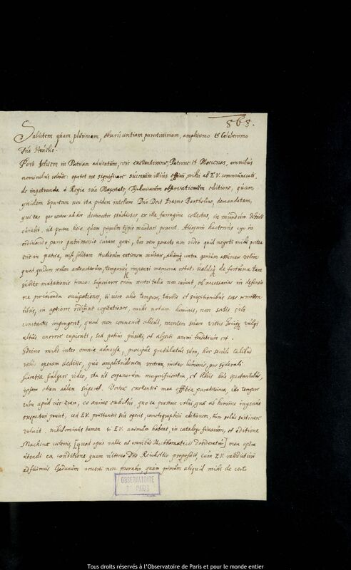 Lettre de Christian J. Longomontanus à Jan Heweliusz, Copenhague, 30 mai 1664