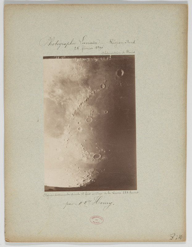 Photographie lunaire, par MM. Henry. Région Nord, 28 février 1890, âge de la lune 228 heures, agrandissement direct 12 fois (titre original)