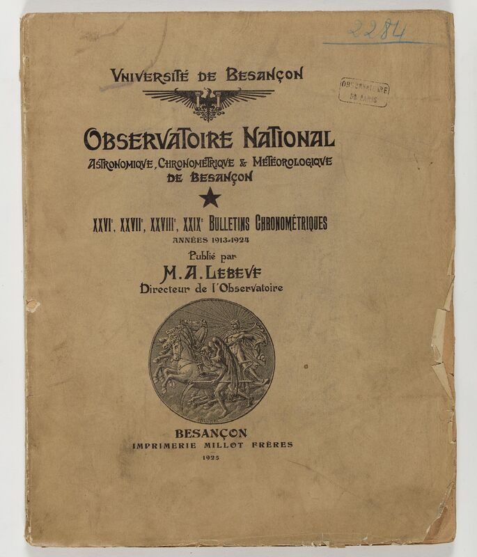 (1925) Observatoire national astronomique, chronométrique et météorologique de Besançon