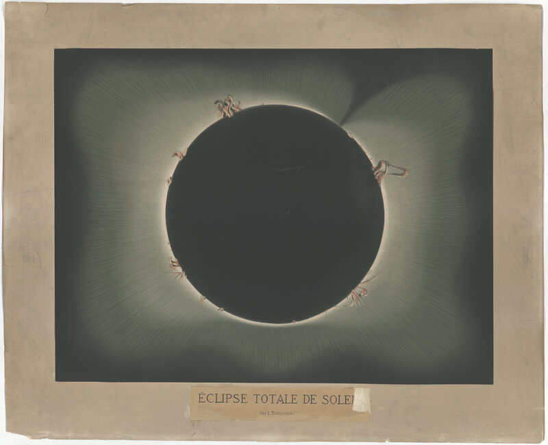 Eclipse totale de soleil par L.Trouvelot (titre original)