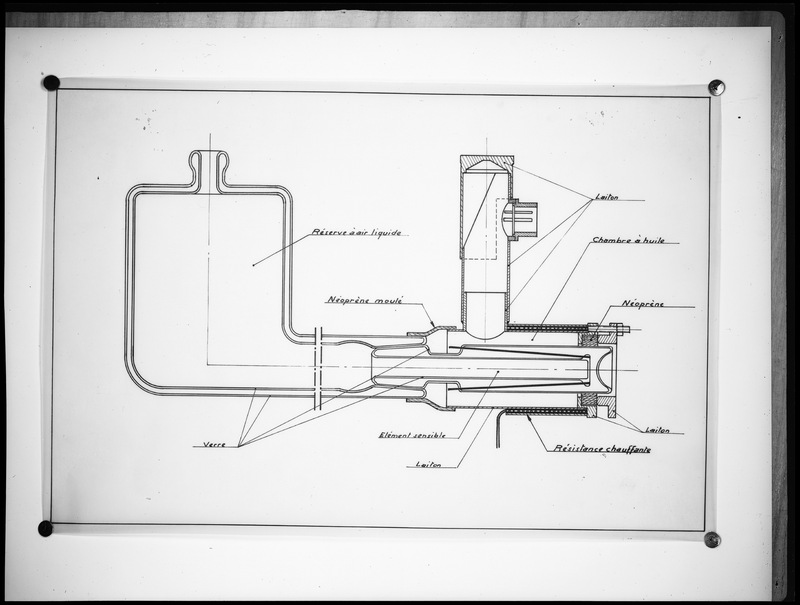 Schéma d'un refroidisseur pour cellules photo-électriques - Laboratoire de Physique Électronique de l'Observatoire de Paris (titre forgé)