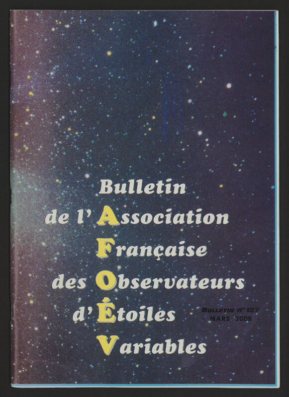 (2009) Bulletin de l'Association Française d'Observateurs d'Étoiles Variables