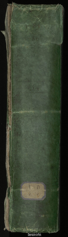 [Journal des observations faites à l'Observatoire de Paris et au château de Thury], 1er janvier 1785 - 4 octobre 1786