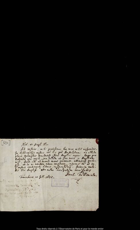 Lettre de Bernhard Fullen à Jan Heweliusz, Franeker, 23 juillet 1675