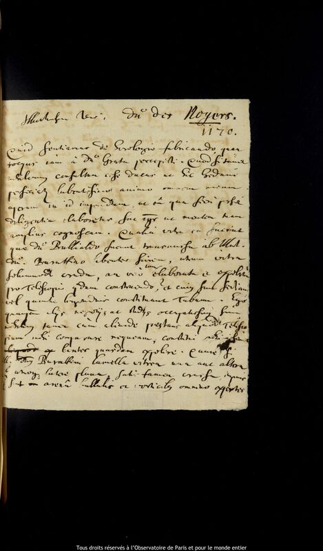 Lettre de Jan Heweliusz à Pierre Des Noyers, Gdansk, 7 janvier 1667