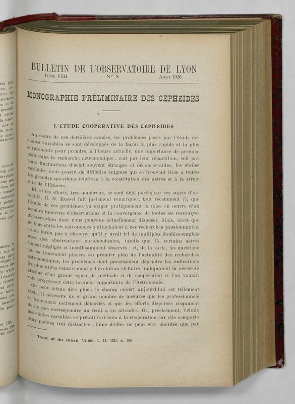 (1926) Bulletin de l'Observatoire de Lyon