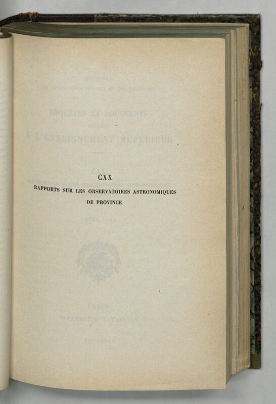 (1924) Rapport sur les observatoires astronomiques de province