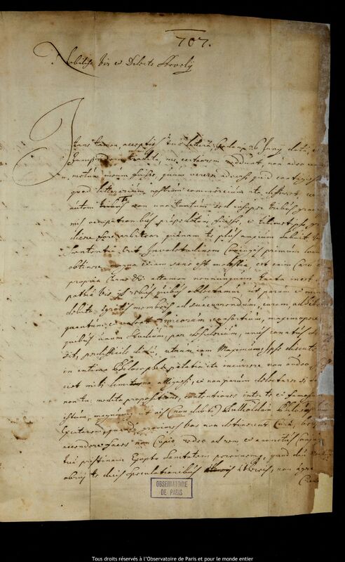 Lettre de Svante Svantesson Banér à Jan Heweliusz, Stockholm, 14 août 1661