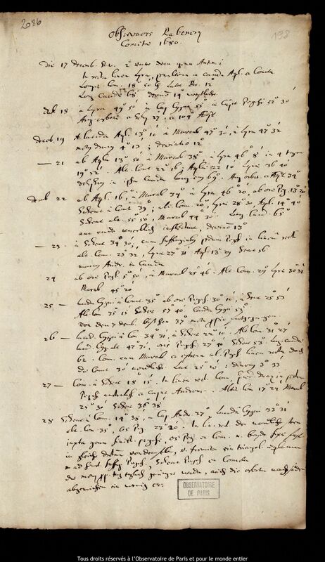 Texte manuscrit de Johann Gebhard Rabener, Stargard Szczecinski, 4 mars 1681