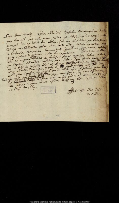 Lettre de Leopoldo de' Medici à Jan Heweliusz, Florence, 10 mai 1669