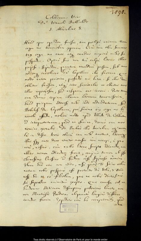 Lettre de Jan Heweliusz à Ismaël Boulliau, Gdansk, 13 février 1666