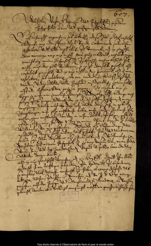 Lettre de Caspar March à Jan Heweliusz, Rostock, 22 novembre 1660