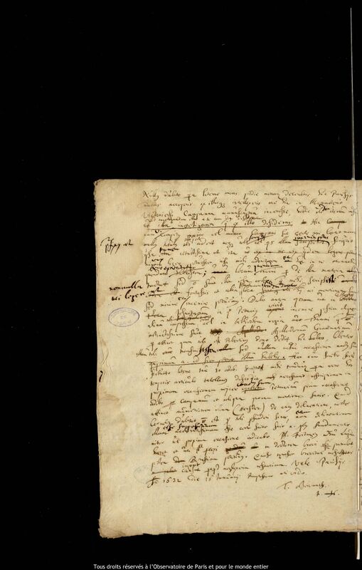 Lettre de Jan Heweliusz à Peter Crüger ?, Paris, 16 janvier 1632