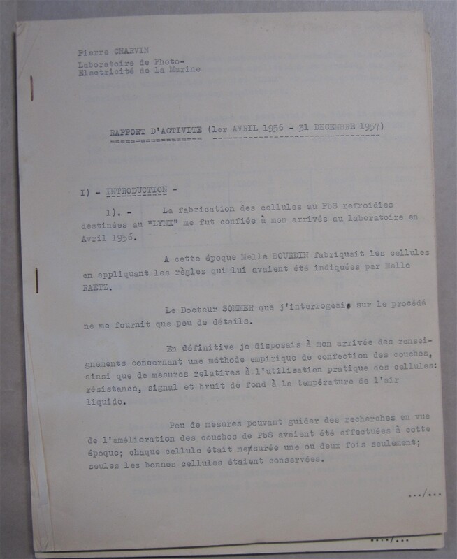 Rapport d'activité de Pierre Charvin (1956-1957)