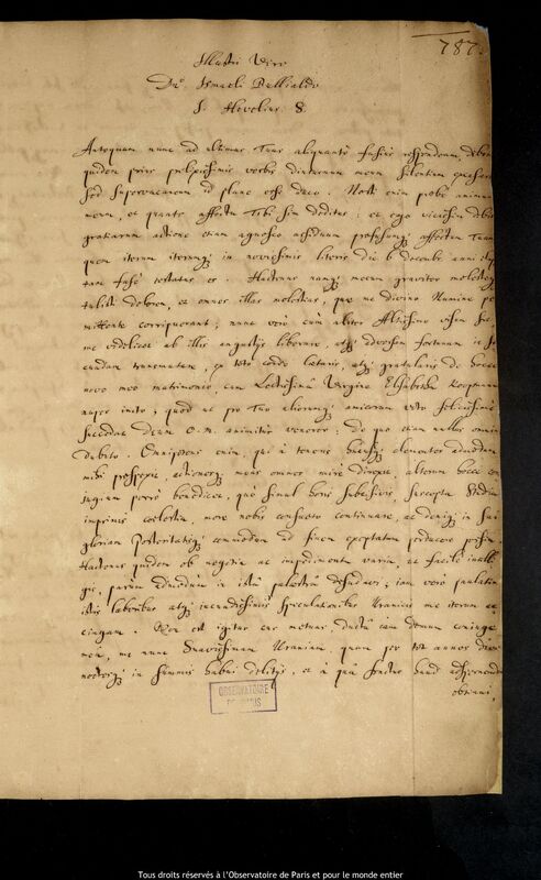 Lettre de Jan Heweliusz à Ismaël Boulliau, Gdansk, 3 février 1663