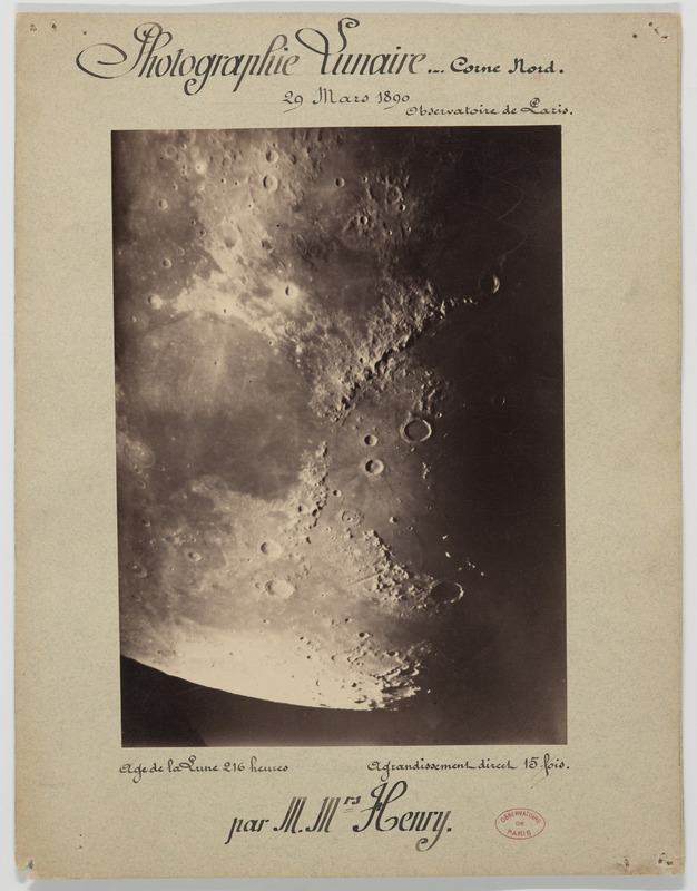 Photographie lunaire, par MM. Henry. Corne Nord, 29 mars 1890, âge de la lune 216 heures, agrandissement direct 15 fois (titre original)