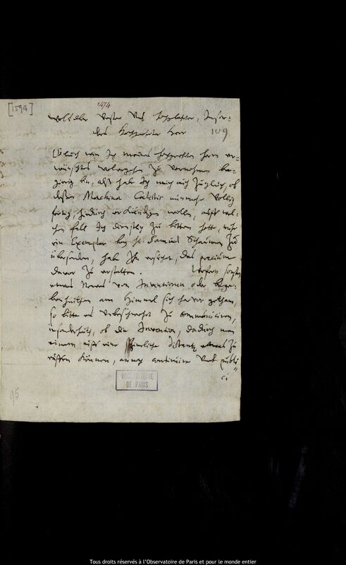 Lettre d'Ulrich Clemens Michaelis à Jan Heweliusz, Szczecin, 11 janvier 1673