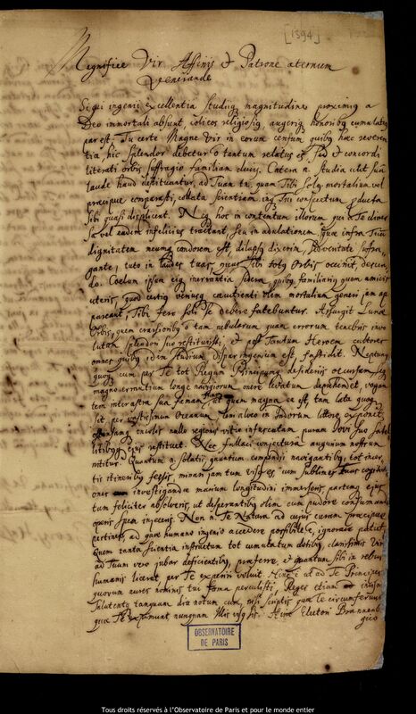 Lettre de Georg Hase à Jan Heweliusz, Berlin, 16 mai 1670