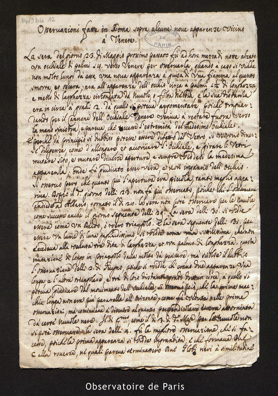 Lettre de Ciampini, Rome le 11 juin 1681