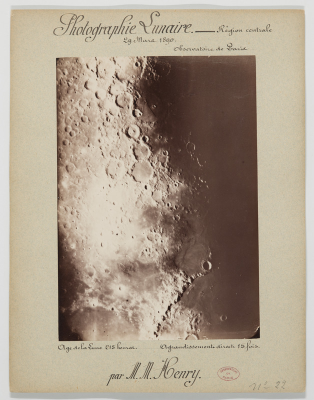 Photographie lunaire, par MM. Henry. Région centrale, 29 mars 1890, âge de la lune 215 heures, agrandissement direct 15 fois (titre original)