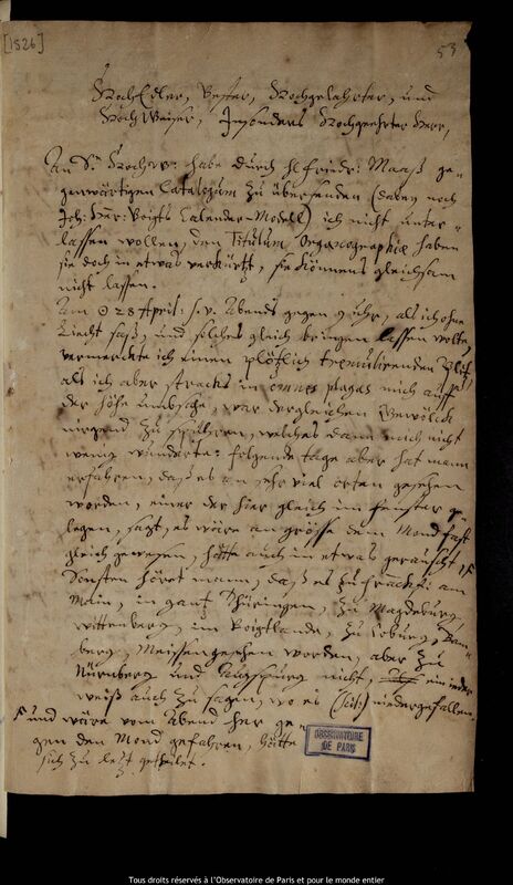 Lettre de Johann Abraham Ihle à Jan Heweliusz, Leipzig, 11 mai 1672