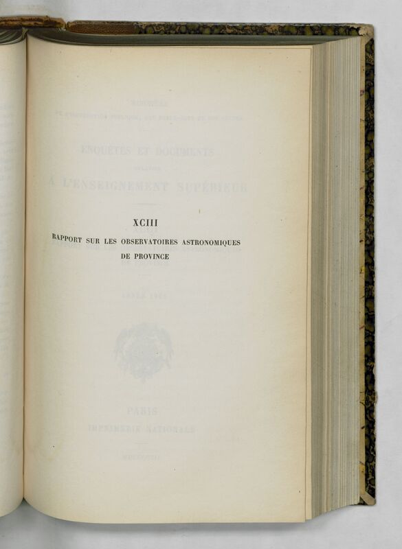 (1906) Rapport sur les observatoires astronomiques de province