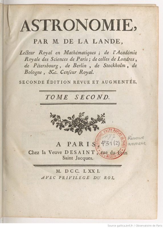 Astronomie, seconde édition, tome second