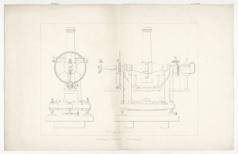 Observatoire de Harvard : plan de l'instrument des passages (titre forgé)