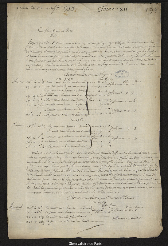 Lettre de Gaspar Jean Chanseaume à Guillaume François Berthier, Hong Kong, 6 septembre 1752