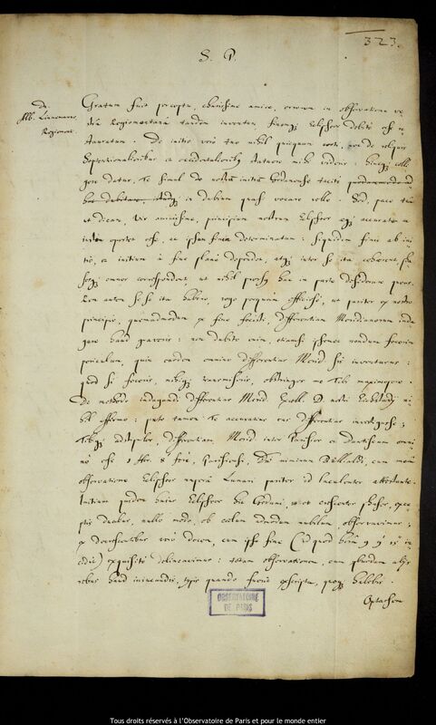 Lettre de Jan Heweliusz à Albert Linemann, Gdansk, novembre 1652