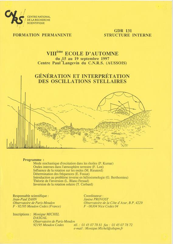 GDR 131 - Structure Interne - Ecole d'automne