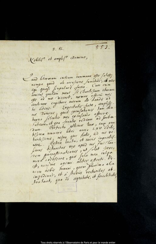 Lettre de Michael Kirsten à Jan Heweliusz, Hambourg, 19 novembre 1664