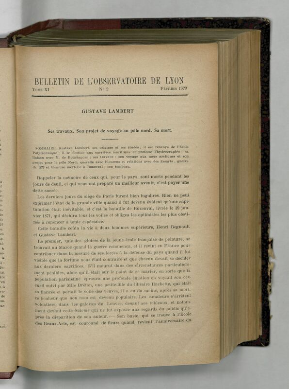 (1929) Bulletin de l'Observatoire de Lyon