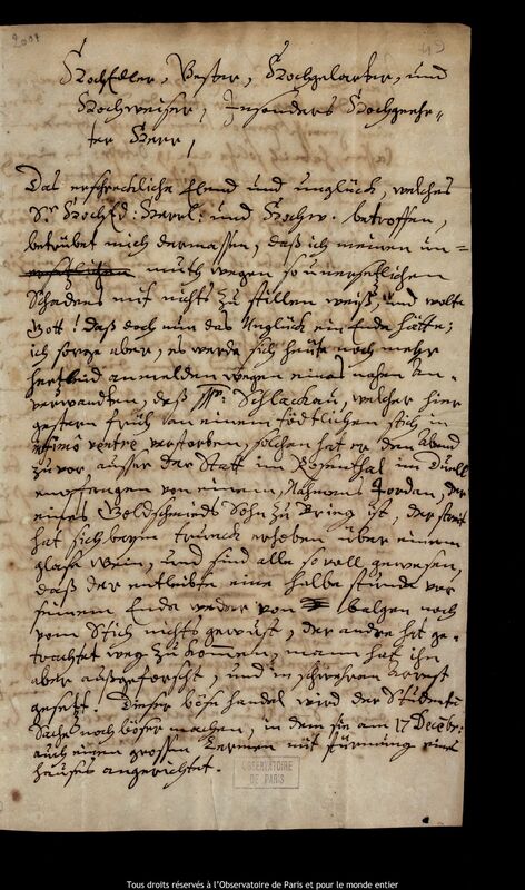 Lettre de Johann Abraham Ihle à Jan Heweliusz, Leipzig, 20 décembre 1679