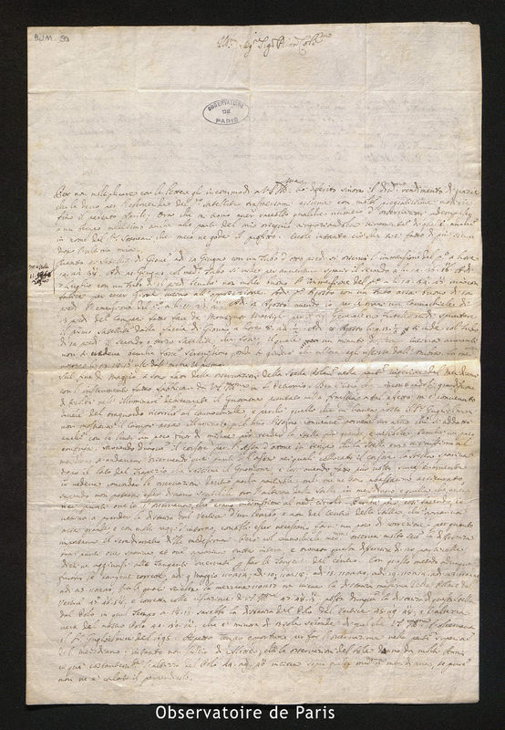 Lettre de Manfredi, Bologne le 18 août 1700