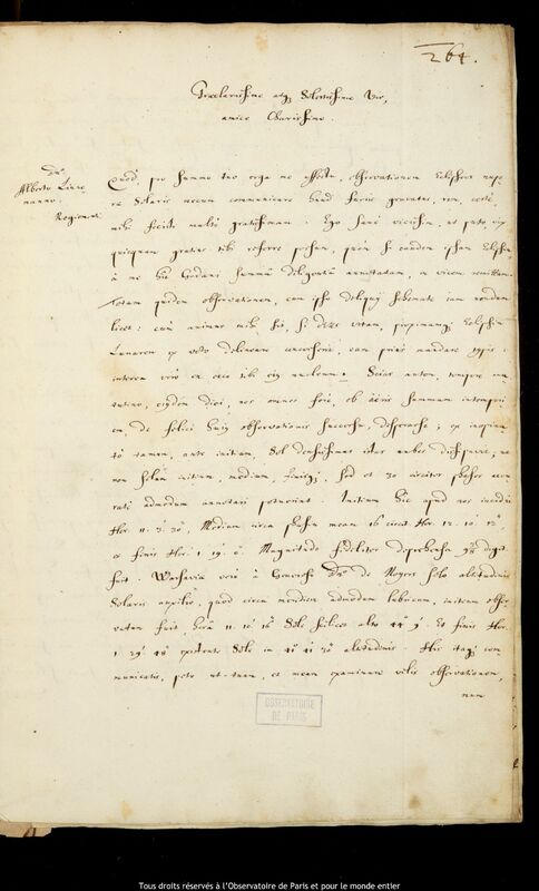 Lettre de Jan Heweliusz à Albert Linemann, Gdansk, 1er juin 1652