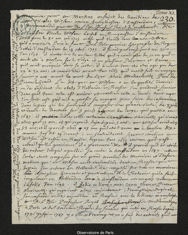 Lettre de Joseph-Nicolas Delisle à Henricus Merkus?, Paris, 31 juillet 1752