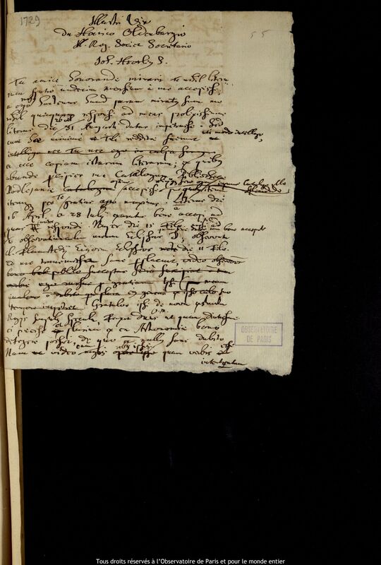 Lettre de Jan Heweliusz à Henry Oldenburg, Gdansk, 19 mars 1676