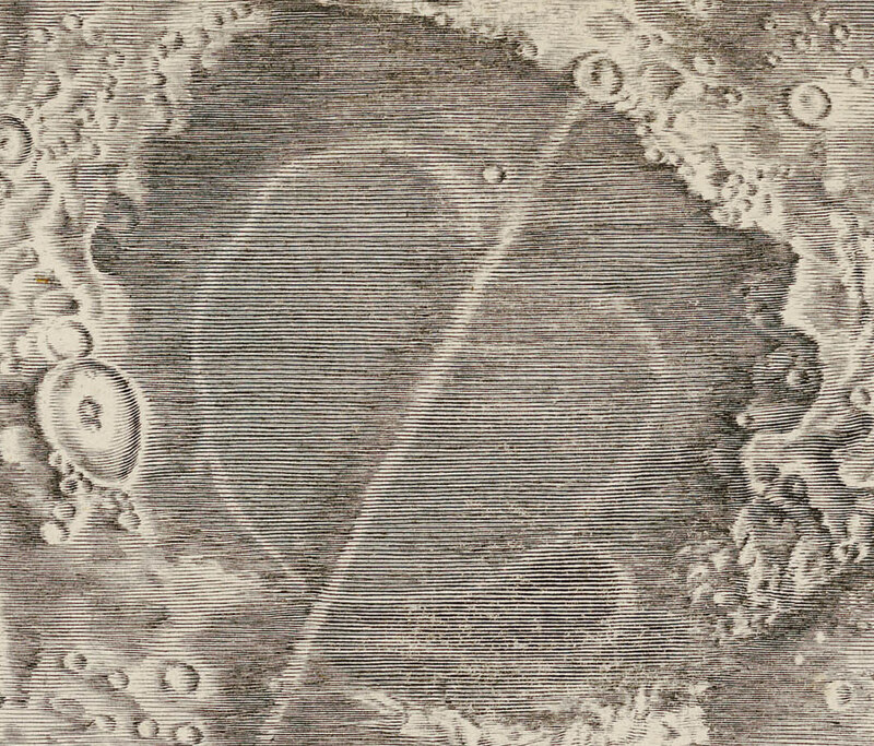 Détail de la carte de la Lune de Jean-Dominique Cassini