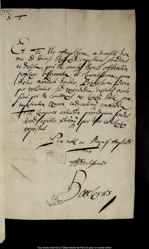 Lettre de Johann Heinrich Boeckler à Jan Heweliusz, Strasbourg, 1 décembre 1670 - 6 février 1671