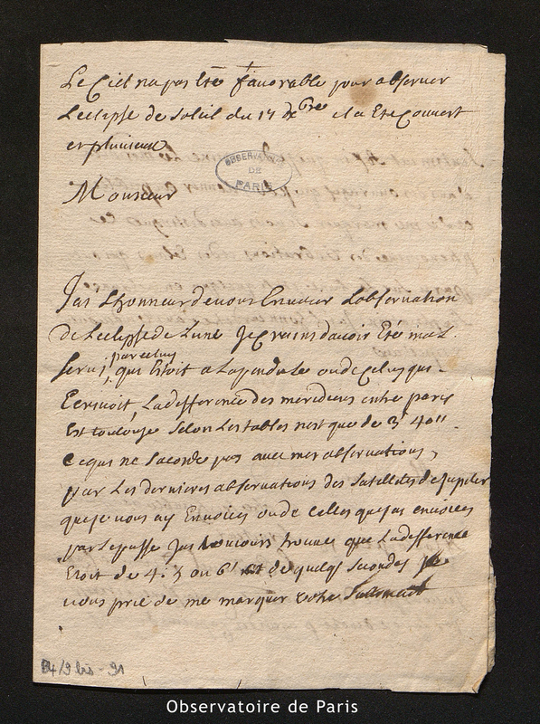 Lettre de Père Emmanuel de Viviers, Toulouse le 18 décembre 1732