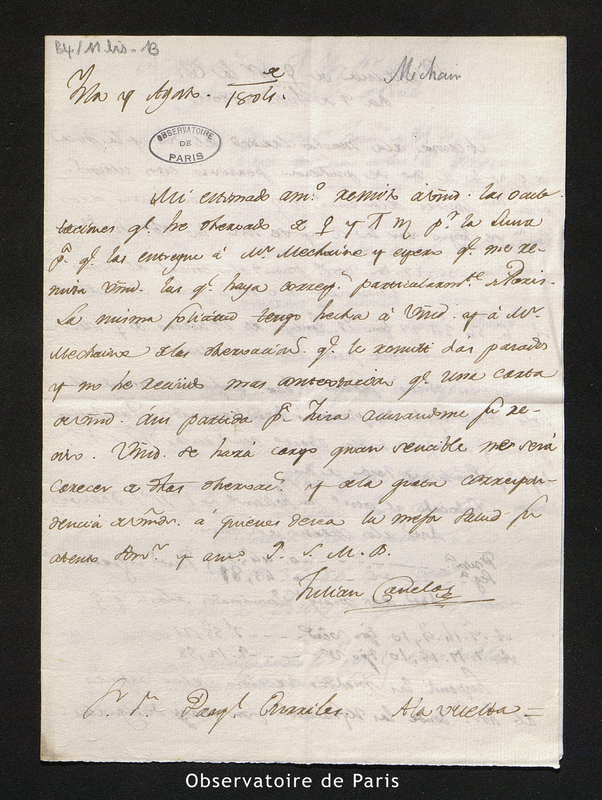 Lettre de Juan Ortiz Canelas à Pasqual Enrile y Alcedo, Isla de Leon, le 7 août 1804