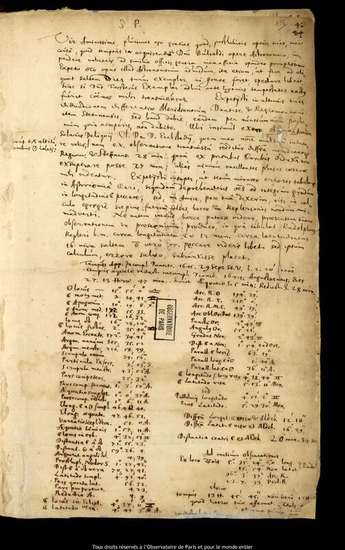 Lettre d'Albert Linemann à Jan Heweliusz, Kaliningrad, 25 octobre 1645