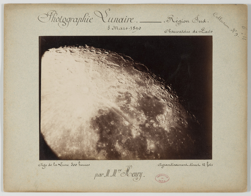 Photographie lunaire, par MM. Henry. Région Sud, 3 mars 1890, âge de la lune 300 heures, agrandissement direct 12 fois (titre original)